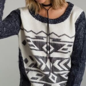 RAGA Tribal Arctic Textured raised knit bohemian sweater